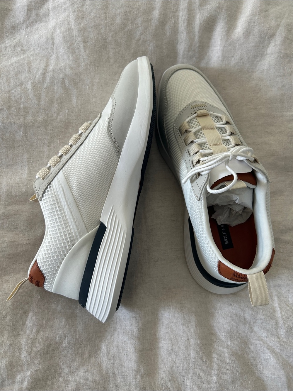 NWOT Wolf & Shepherd Crossover Victory Trainer M7/W9 White Knit Sneakers